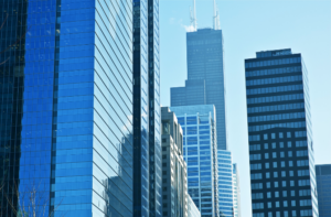 Wolkenkratzer, modern, Immobilien