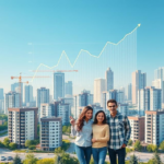 Bild einer Familie vor einer Skyline