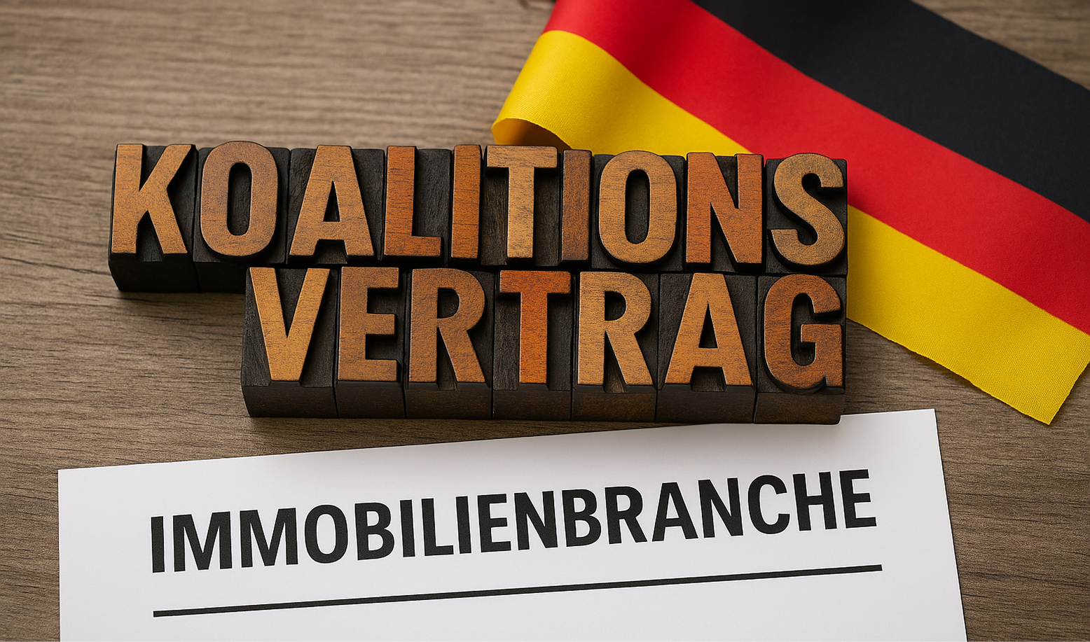 Bild eines Vertrages auf einem Tisch zum Thema Koalitionsvertrag spaltet Immobilienbranche