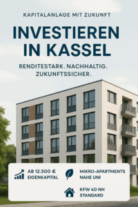 Bild eines Bauprojektes mit der Headline: Investieren in Kassel