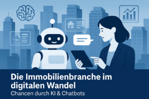 stilisiertes Bild einer Kommunikation mit einem Chatbot zum Thema Verbesserung der Kundenerfahrung durch KI