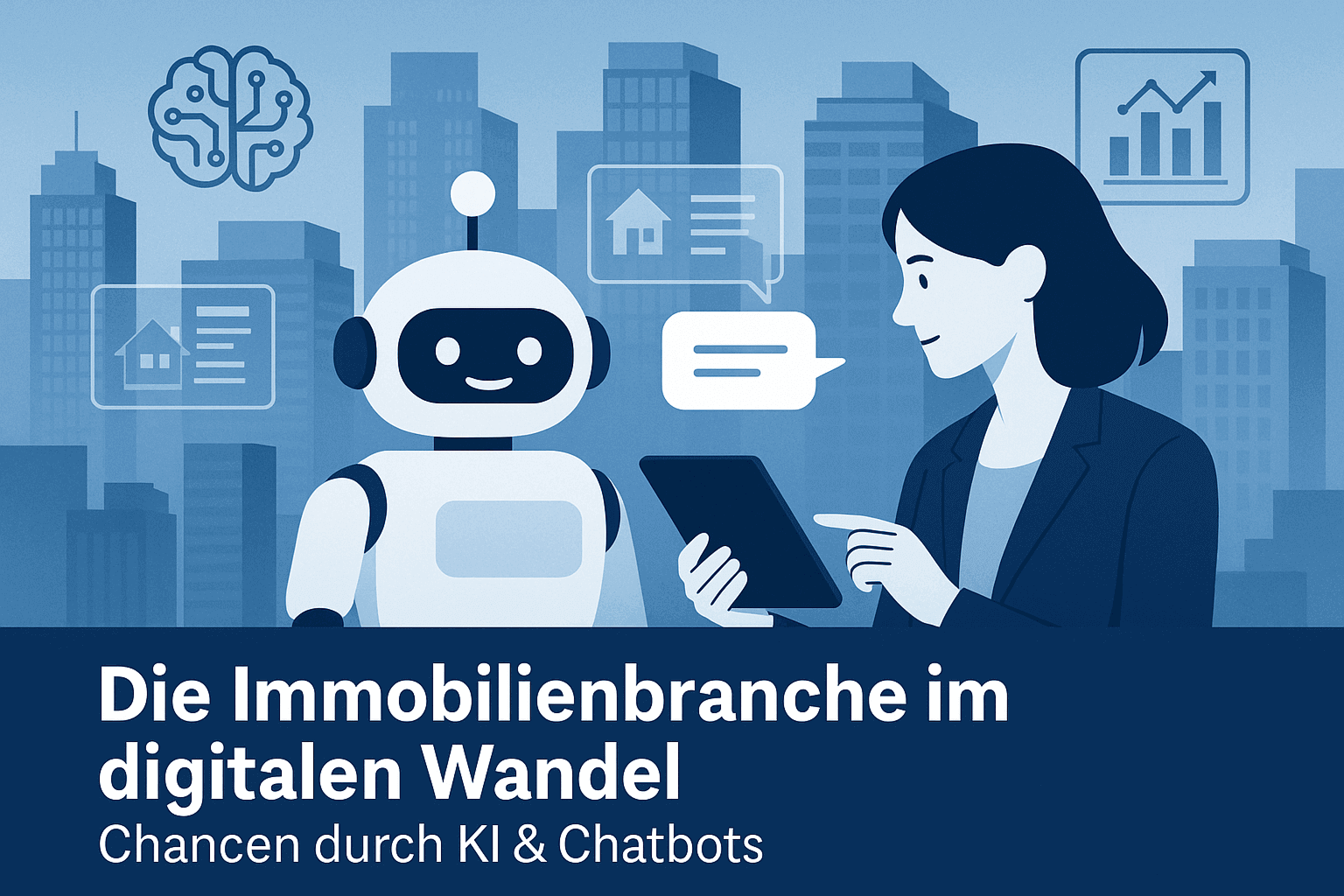 stilisiertes Bild einer Kommunikation mit einem Chatbot zum Thema Verbesserung der Kundenerfahrung durch KI