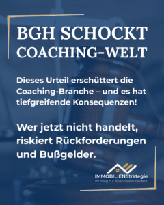 BGH-Urteil Coaching - Bild mit dem Text BGH Schockt Coachingwelt
