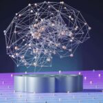Microsoft und Immobilien - schwebende Abstraktion eines Gehirns