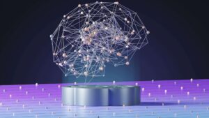Microsoft und Immobilien - schwebende Abstraktion eines Gehirns