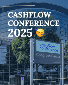 Cashflow Conference 2025 - Bild vom Eingang der Frankfurter Messe am Tag der cashflow conference